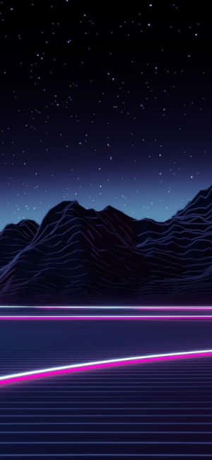 Crisp Orange And Pink Evening Sky Over A Rural Landscape Wallpaper