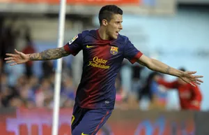Cristian Tello Barcelona Action Shot Wallpaper
