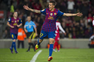 Cristian Tello Celebration F C Barcelona Wallpaper
