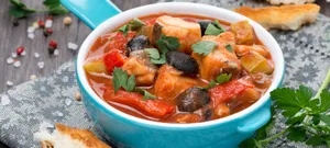 Croatian Brudet Stew In Blue Pot Wallpaper