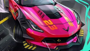 Cropped Drift Car Artwork By Aleksandr Sidelnikov Wallpaper