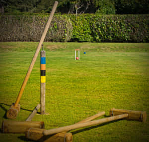 Croquet Game Equipmenton Lawn.jpg Wallpaper