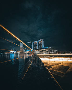 Crossing The Bridge At Night Wallpaper