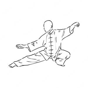 Crouching Tai Chi Pose Wallpaper