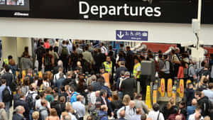Crowded Waterloo Station Departures Wallpaper