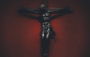 Crucifix Red God Laptop Wallpaper