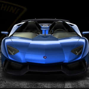 Cruise In Style In A Blue Lamborghini Aventador Wallpaper
