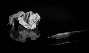 Crumpled Paper And Pen Wallpaper