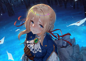 Crying Violet Evergarden Sad 4k Wallpaper