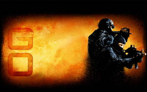 Cs Go Against Orange Background Wallpaper