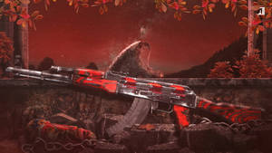 Cs Go Ak-47 In Red Horus Wallpaper