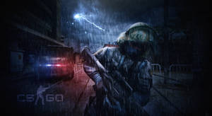 Cs Go Character In Rain Wallpaper