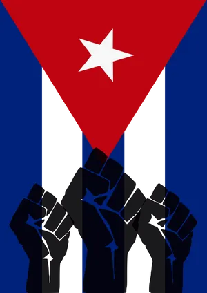 Cuban Flag Revolution Fists Wallpaper