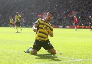 Cucho Hernandez Stakes Watford Football Jersey Wallpaper