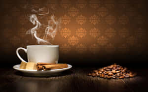 Cup Of Coffee And Cinnamon Wallpaper