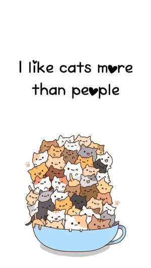 Cup Of Kawaii Cats Wallpaper