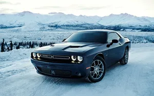 Customized Dodge Challenger Glistens In The Sunlight Wallpaper