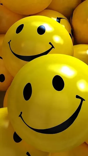 Cute 3d Phone Yellow Smiley Faces Wallpaper