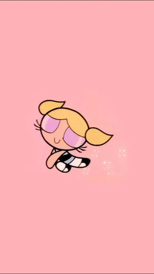 Cute Aesthetic Cartoon Powerpuff Girls Bubbles Wallpaper