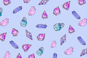 Cute Aesthetic Gemstone Illustration Wallpaper