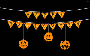 Cute Aesthetic Halloween Decorative Pennants Wallpaper