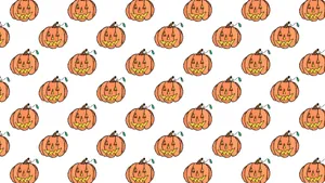 Cute Aesthetic Halloween Pumpkins Wallpaper