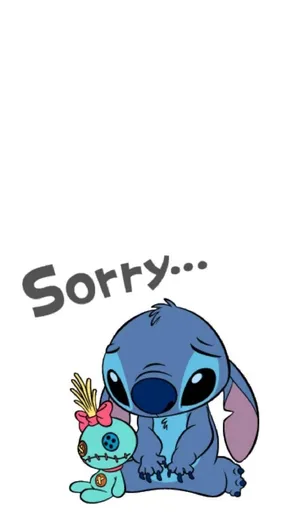 Cute Aesthetic Stitch Sorry Scrump Wallpaper