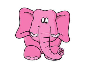 Cute Animals Cartoon Pink Elephant Wallpaper