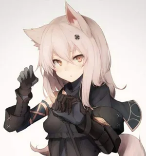 Cute Anime Wolf Girl Enjoys Strolling In Nature Wallpaper