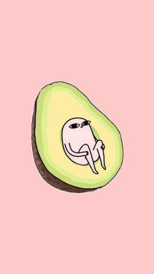 Cute Avocado Figure Sitting Wallpaper