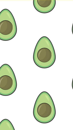 Cute Avocado White Background Wallpaper