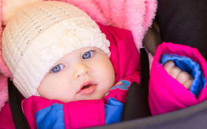 Cute Baby Girl Pink Jacket Wallpaper