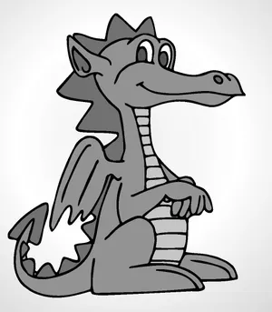 Cute Black And White Aesthetic Dragon Drawing Wallpaper