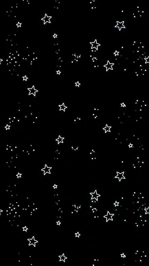 Cute Black And White Aesthetic Star Doodles Wallpaper