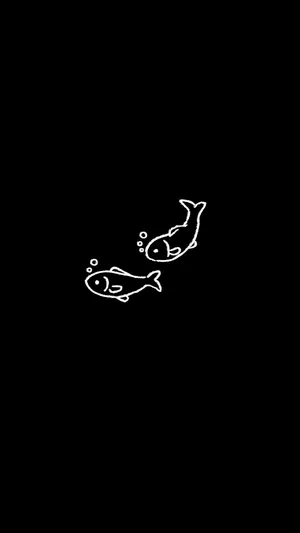 Cute Black Fishes Drawing Wallpaper