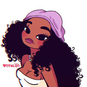 Cute Black Girl Cartoon Wallpaper