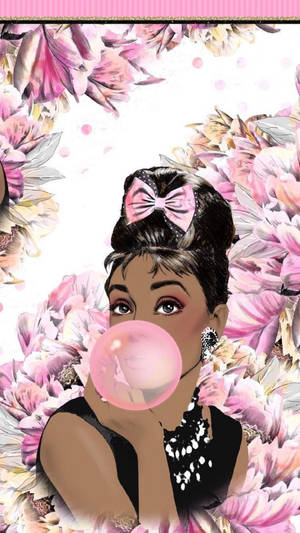 Cute Black Girl Hepburn Aesthetic Art Wallpaper