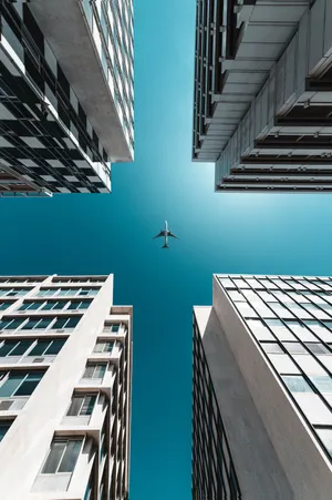 Cute Blue Aesthetic City Skyscrapers Wallpaper
