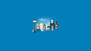 Cute Blue Spirited Away Desktop Wallpaper