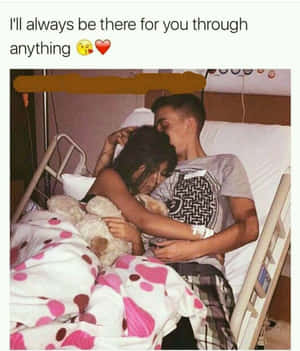 Cute Boyfriend Embracing His Girlfriend Wallpaper