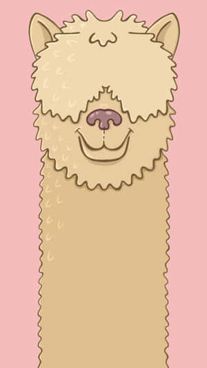 Cute Brown Llama Wallpaper