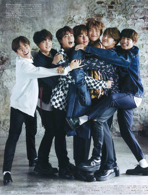 Cute Bts Hugging Each Other Wallpaper