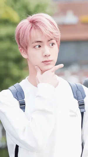 Cute Bts Jin Handsome Pose Wallpaper