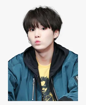 Cute Bts Suga Pouting Wallpaper