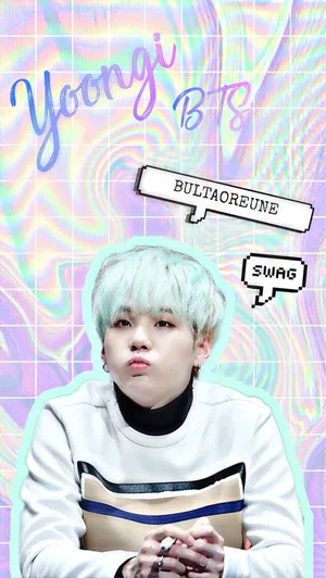 Cute Bts Suga Speech Bubbles Wallpaper