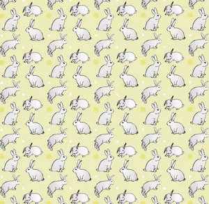 Cute Bunny Drawing On Yellow Wallpaper