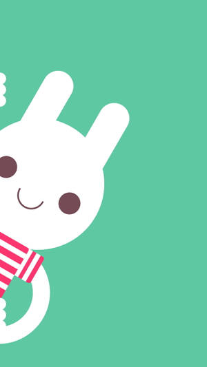 Cute Bunny Mint Green Wallpaper