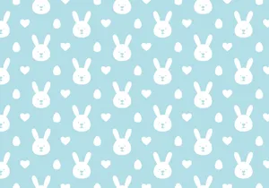 Cute Bunny Patterns With Little Hearts Wallpaper