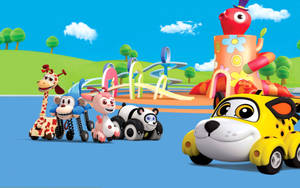 Cute Cartoon Animal Car Wallpaper