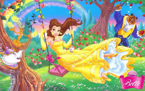 Cute Cartoon Beauty And The Beast Wallpaper